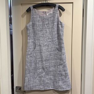 Chanel 2018 Lavender tweed sleeveless dress with  CC logo detail front pockets